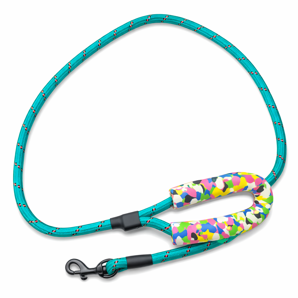 TEAL NYLON ROPE DOG 14MM