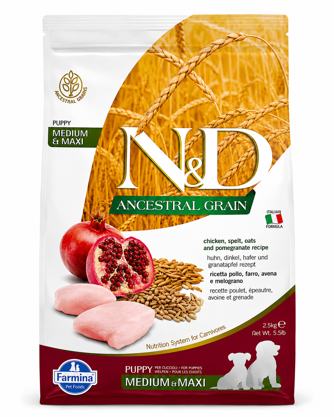 N&D Ancestral Grain Puppy Medium & Maxi 2.5kg