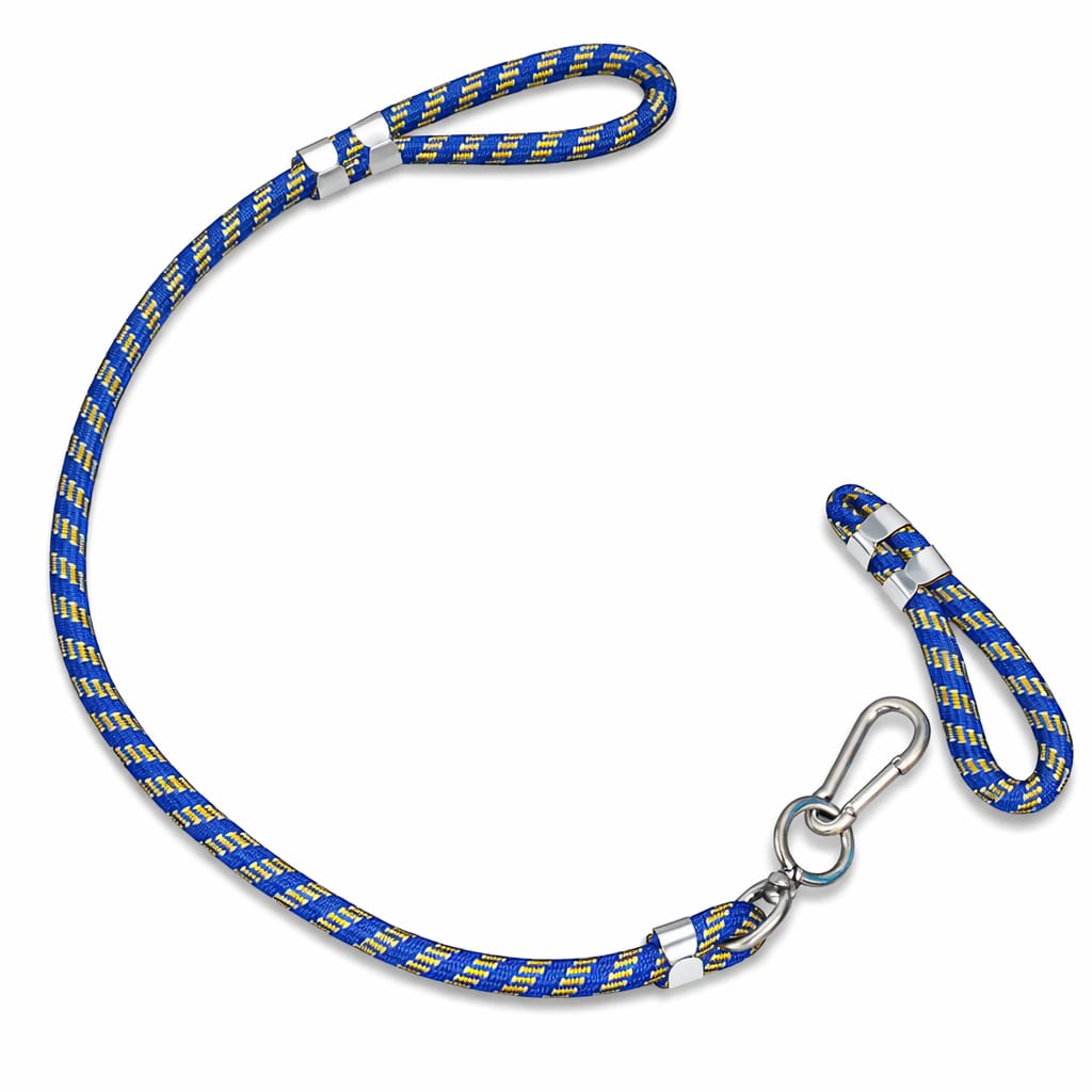 BLUE YELLOW BRAIDED DOG LEASH 24MM