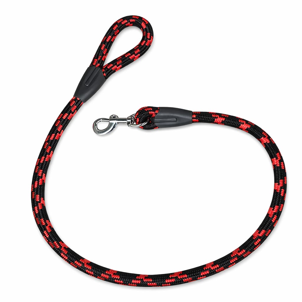 BLACK RED ROPE FOR DOGS 25MM WITH SOLID SS HOOK