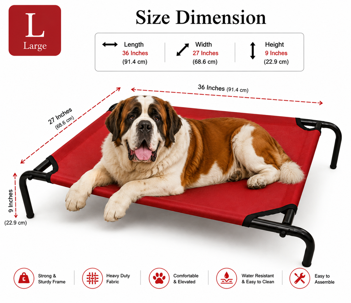 Elevated Cooling Pet Bed – Medium