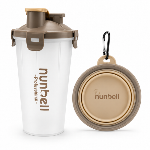2-in-1 Portable Pet Water Bottle with Foldable Food Bowl | Leakproof Travel Water & Food Dispenser for Dogs & Cats
